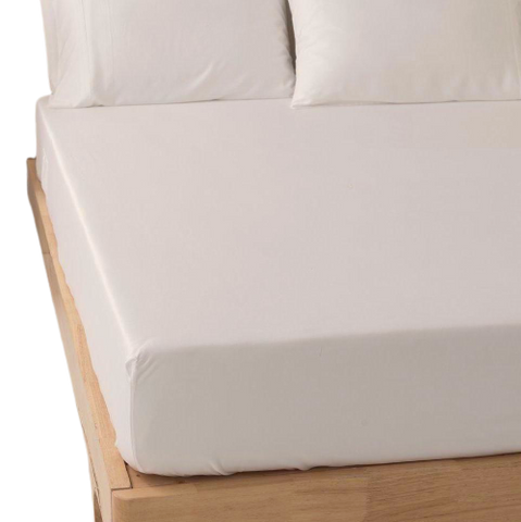 CHINOHOME Bamboo Fitted Sheet Set - Natural White