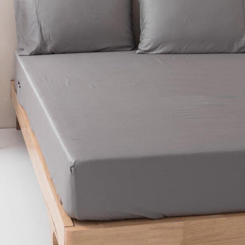 CHINOHOME Bamboo Fitted Sheet Set - Grey