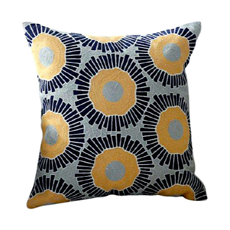 Sunny Floral Embroidery Cushion / Pillow Cover